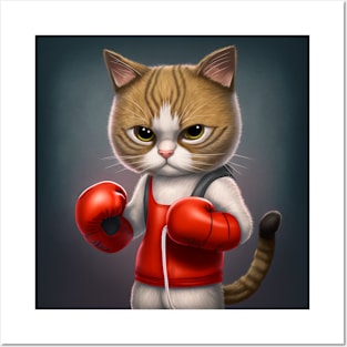 cute kittin boxing Posters and Art